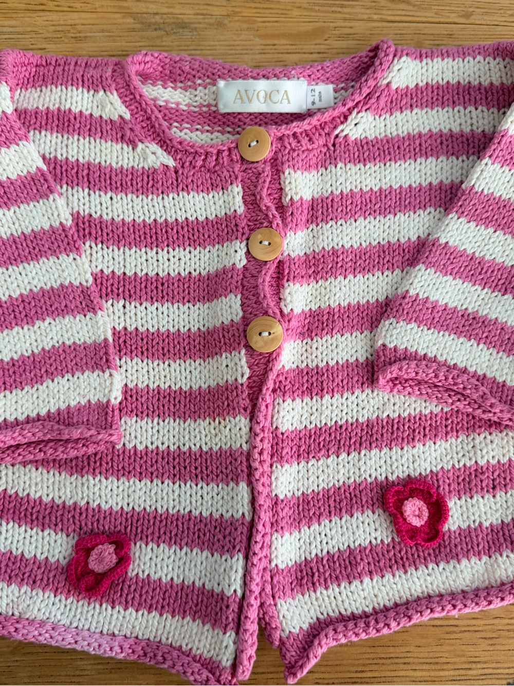 Pink & White Striped Knit Sweater